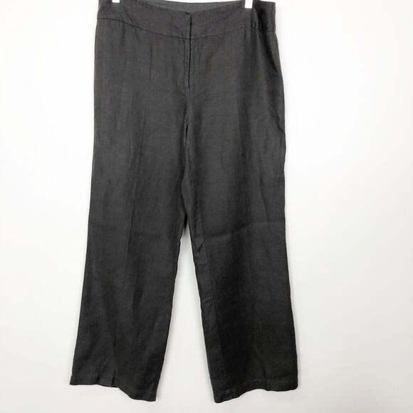 Eileen Fisher 100% Linen Gray Pants 12P - Picture 1 of 5